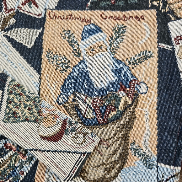80's Vintage Santa Christmas Retro Needlepoint Tapestry Vest - Picture 4 of 9